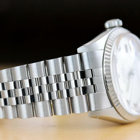 Rolex Datejust Men's 36mm Diamond Silver Watch - Picture 4 of 7